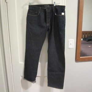 GAP Made in the USA 1969 Premium Straight Fit Selvedge Jeans 36x32 NWT